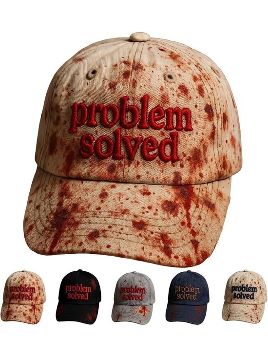 Other - Unisex Beige A Casual Dark Blood Stain Hat Embroidered Baseball Men Ball Cap